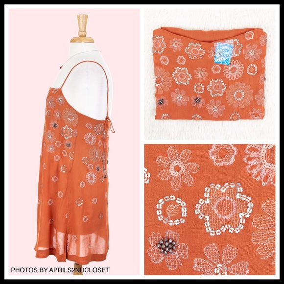 FREE PEOPLE BOHO SLIP SUN TANK MINI DRESS A3C - Picture 7 of 16